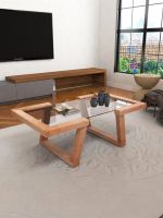 Most Popular Fassley Glass Coffee Table Chestnut Wood And Glass Coffee Table Living Room Table