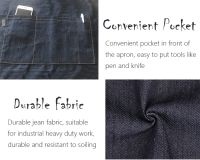 Durable Denim Jeans Apron With Custom Logo For Garden Cleaning