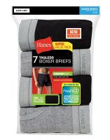 Hanes FreshIQ ComfortSoft Boxer Brief for Men, Size XXL - Black/Grey