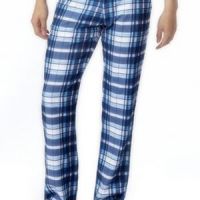 Cool Blue and White Boxer Check Flannel Pants Wholesale