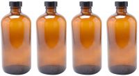 Amber glass boston style bottles