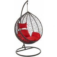 Egg Chair with Stand Patio Wicker Hanging Chair Indoor Outdoor Swing Chair UV Resistant steel stand all weather construction