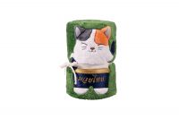 Muay Thai Cat Roll-up Travel Blanket (Navy)