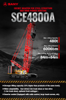 Sce4800a Sany Crawler Crane 480 Tons Lifting Capacity