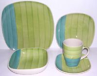 Stoneware Handpainted Square 30pcs Dinnerware