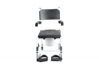 3 In 1 Commode Shower Chair, Transport Commode Wheelchair, Padded Toilet Seat Shower Wheelchair, Bedside Commode