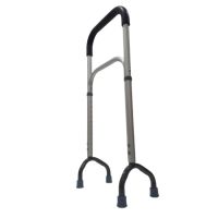 Rock Steady Cane, Height Adjustable Quad Cane For Seniors With Soft Cushion Handle, Sit To Stand Walker
