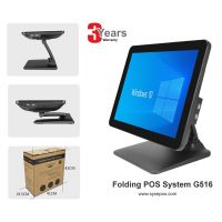 Aluminum folding POS system with Capacitive touch screen