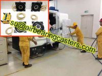 Air caster rigging system with precise force control and sensing