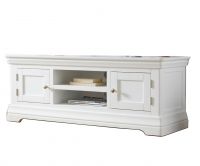 Tv Unit Console Acacia Solid Wood Painter White Color