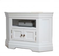 Tv Unit Console Acacia Solid Wood Painter White Color