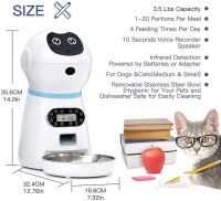 3.5L Automatic Cat Dog Feeder 10s Voice Recorder Indoor Timed Auto Feeders Dry Food Dispenser Container for Small Medium Pet