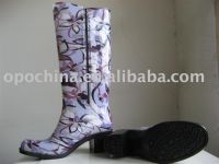High heel rain boots