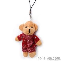 3" Plush small bear keychain toy