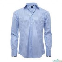 Blue and White Pinstriped Shirts