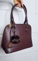 IKRUSH Lauren Croc Print Shoulder Bag COFFEE