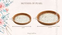 Vietnam Hot Item Eco-friendly Rustic Decor Round Serving Tray Mother Of Pearl Rattan Tray 2021