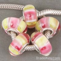 Light Yellow Pink Glass bead