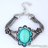 fashion turquoise bead charm bracelet