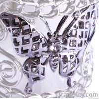 fashion Elegant silver butterfly crystal chain cuff bracelet jewelry