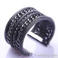 fashion Exquisite Design Vintage Hollow crystal silver cuff bracelet
