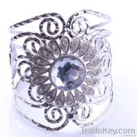 Exquisite Design flower butterfly Hollow silver cuff bracelet
