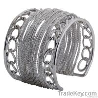 fashion silver chain twine cuff bracelet jewelry charms