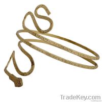 Gold Plated Serpent Arm Cuff Bracelet