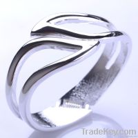fashion hollow chain crystal silver Retro wave cuff bracelet jewelry