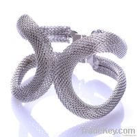 Open-ended Claw Bangle Cuff Spring Clasp silver Bracelet Popular Fash