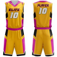 Customized basketball uniforms with player's names and numbers