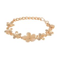 Crystal CZ Bolo Floral Adjustable Charm Bracelet Jewelry for Women Girls Brides Bridesmaid