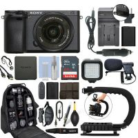 Sony Alpha a6400 Mirrorless Digital Camera with 16-50mm Lens+ 64GB Pro Video Kit