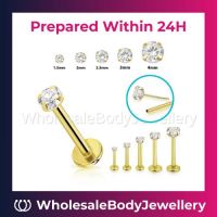 Wholesale Labret Push Pin Top with CZ Stone