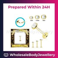 Wholesale Labret with Push Pin Bezel-set Crystal