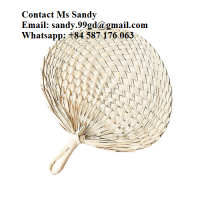 Straw palm leaf hand fans bamboo hand fan wholesale