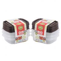 Appollo houseware Rio Food Keeper Small 3pc Set (3 x 300ml) high quality rectangle light weight food container for refrigerator and microwave easy to handle durable air tight food container plastic food container, unbreakable reusable food storage contain