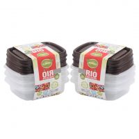 Appollo houseware Rio Food Keeper large 3pc Set (3 x 700ml) high quality rectangle light weight food container for refrigerator and microwave easy to handle durable air tight food container plastic food container, unbreakable reusable food containers.