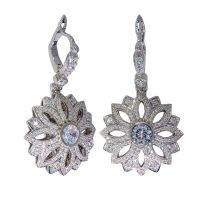 Fashion Platinum Plated Cubic-Zirconia Earrings 