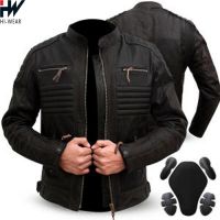 Stylish Motorcycle Riding Armor Racing Motorbike Leather Jacket