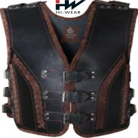 Genuine Red lining leather motorcycle vest Pakistan