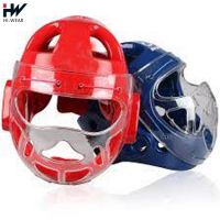 Taekwondo Dipped Foam Sparring Head Guard Gear With Face Mirror Double Mouth Guard