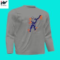 custom mens cotton embroidery/ printing/ sublimation Grey long sleeve t shirt