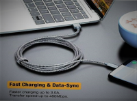 USB A to USB C 3amp Fast Charging Cord  2 Meter 6.6FT Nylon Braided with Tie Strap Compatible with all Android  Type C Supported Mobile Phones Charging  Data Transfer Cable