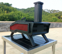Portable outdoor pizza oven, three-dimensional smoke vent looks very dynamic, equipped with fashionable grid decoration. Better heat dissipation