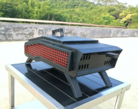 Portable outdoor pizza oven with fashionable grid decoration. Better heat dissipation