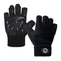 Leather Material Weightlifting Half Finger Gym Gloves for Unisex