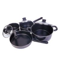 7 pc cookware set with glass lid
