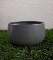 Round Metal Bowl Planter (Graphite Grey)