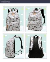 Cute Canvas Women Backpack Kawaii Flamingos Animal Pattern Printing Girl